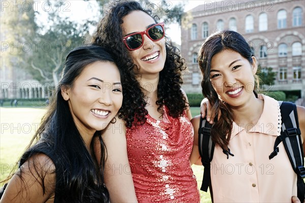 Students smiling on campus