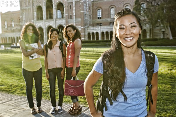 Student smiling on campus