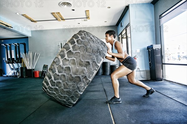 Woman working out in gym