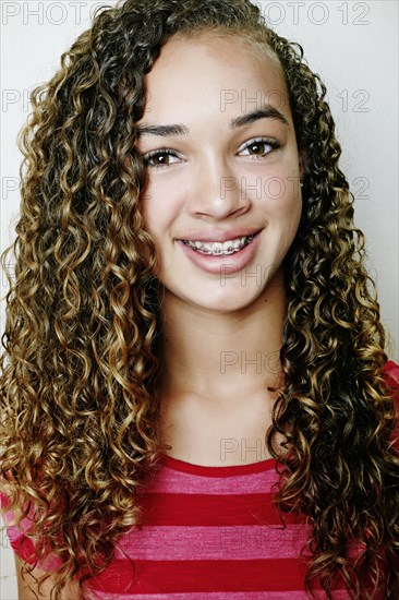 Mixed race girl smiling