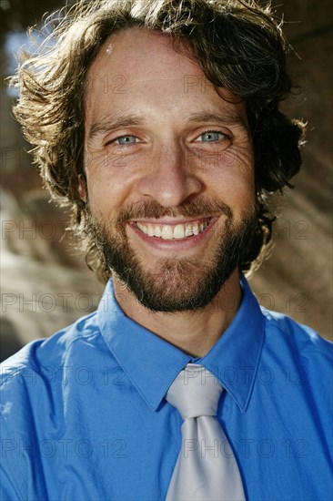 Caucasian businessman smiling