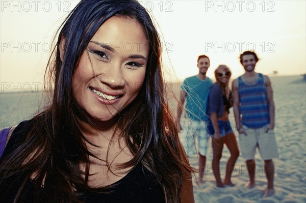 Woman smiling on beach