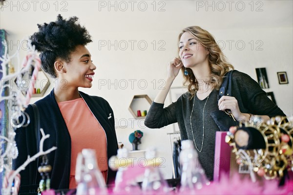 Women shopping together in store