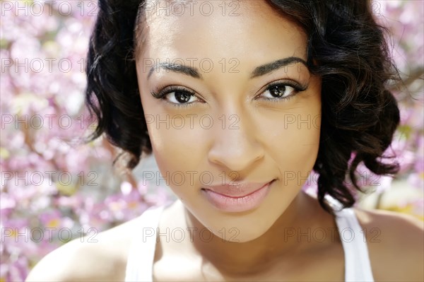 Close up of African American woman's face