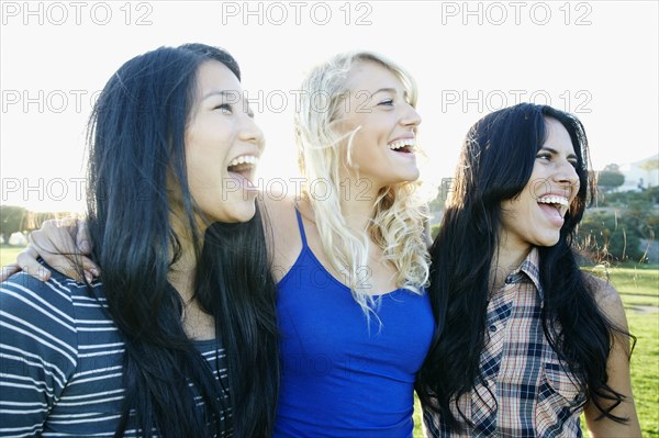 Women laughing outdoors