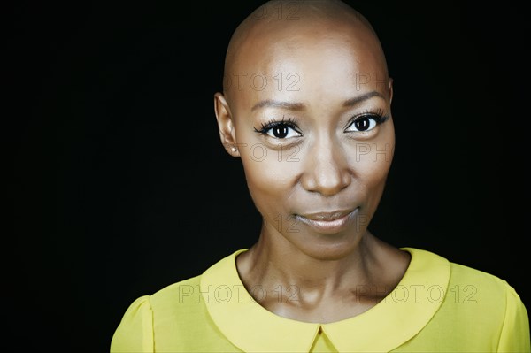 Close up of face of African American woman