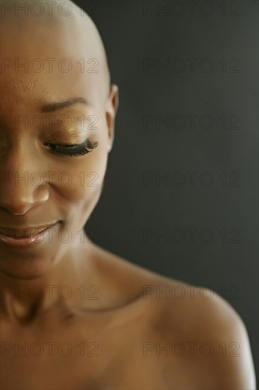 Close up of smiling face of African American woman