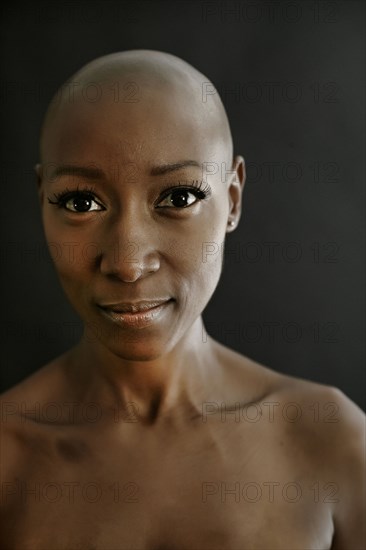 Close up of smiling face of African American woman