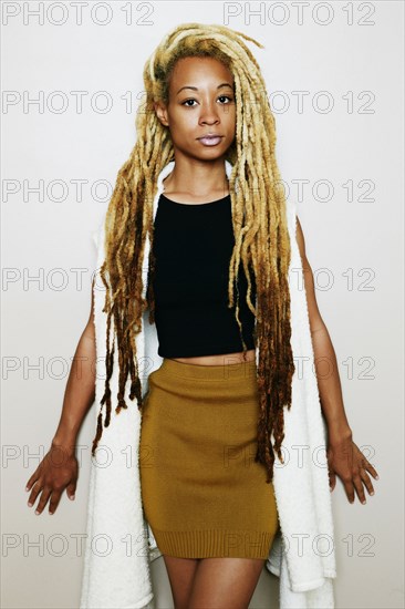 Stylish Black woman with dreadlocks