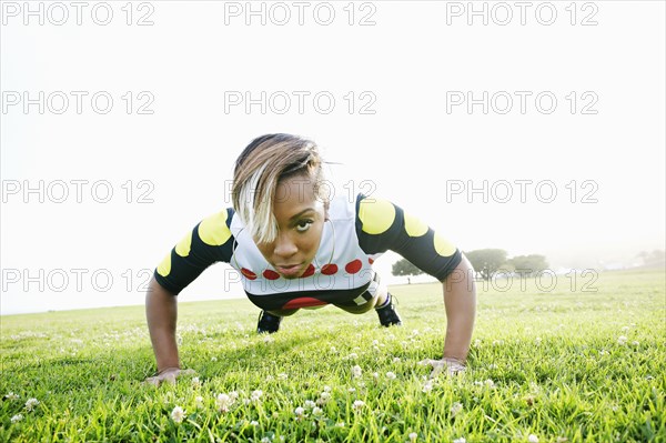 Black woman doing push