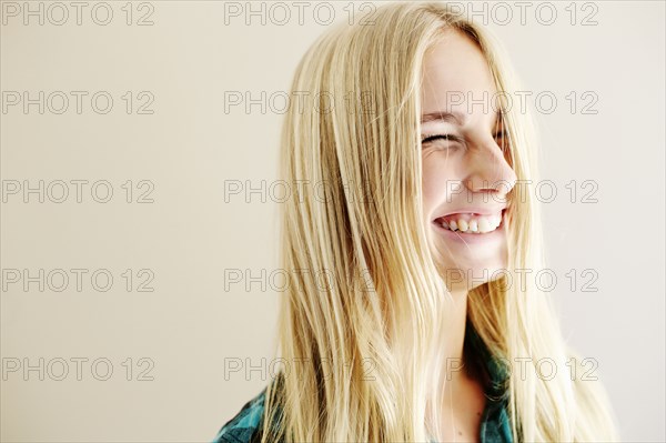 Caucasian woman laughing