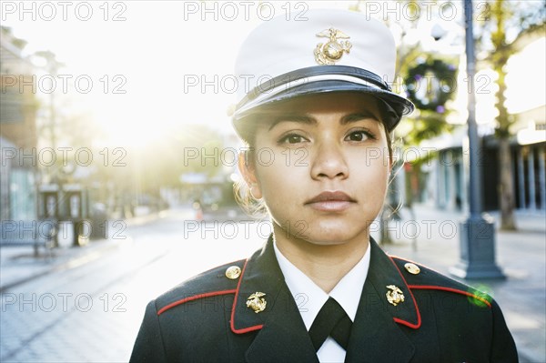 Asian soldier standing outdoors