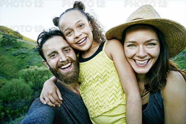 Family posing for selfie