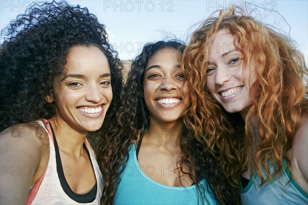 Portrait of smiling women outdoors