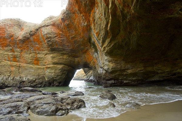 Rock formations on coastline