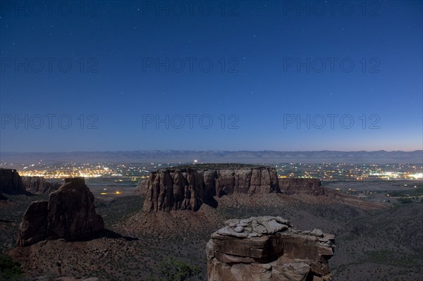 Rock formations in desert valley