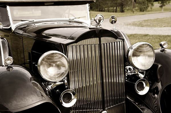 Headlights of vintage car