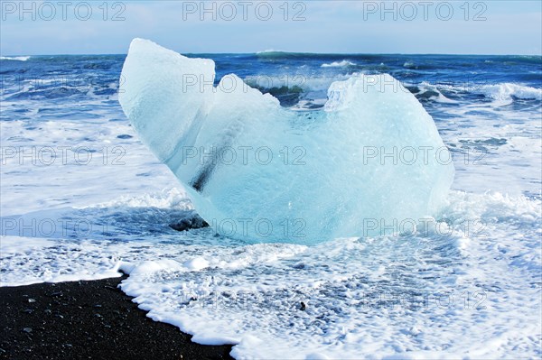 Glacier melting on arctic beach