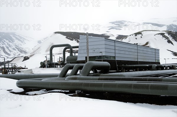 Power plant in arctic landscape