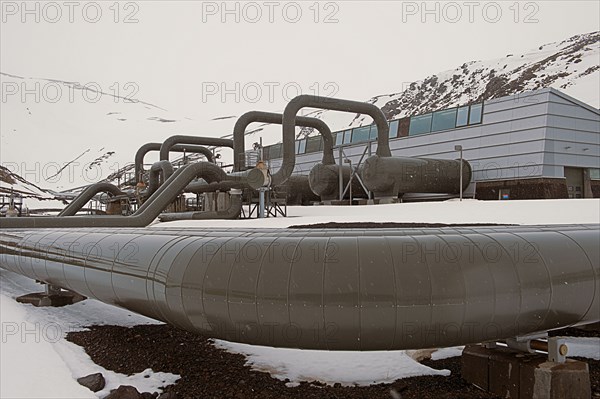 Power plant in arctic landscape