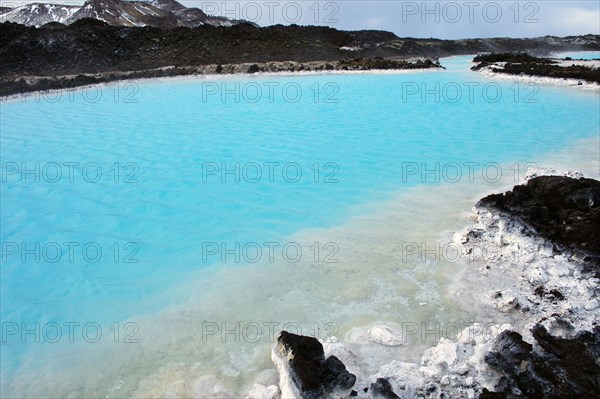 Still lake in arctic landscape