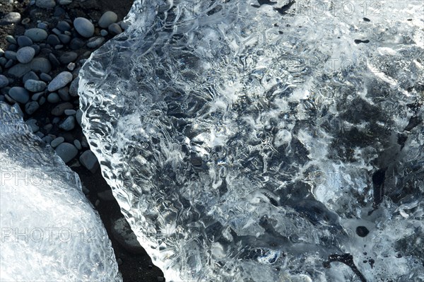 Glaciers melting on arctic beach