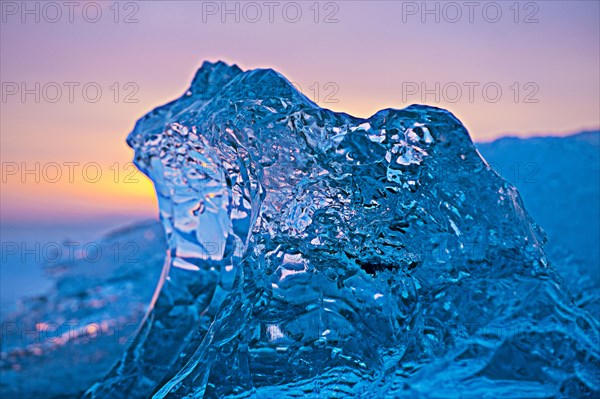 Glaciers melting on arctic beach