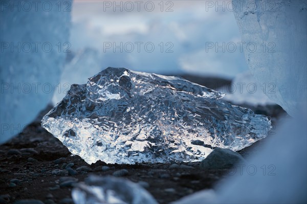 Glaciers melting on arctic beach