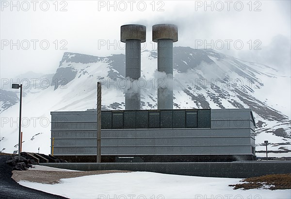 Power plant in arctic landscape