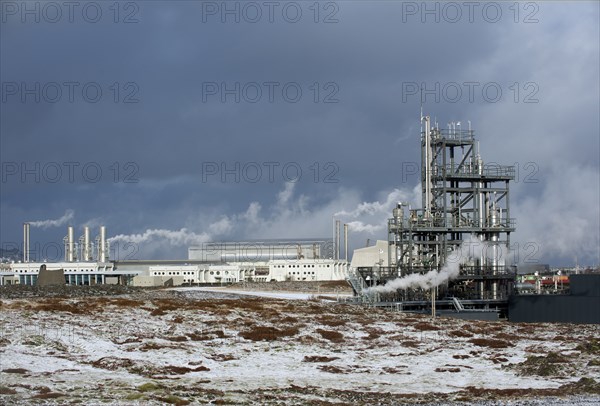 Power plant in arctic landscape