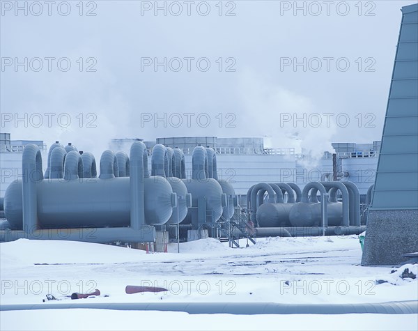 Power plant in arctic landscape