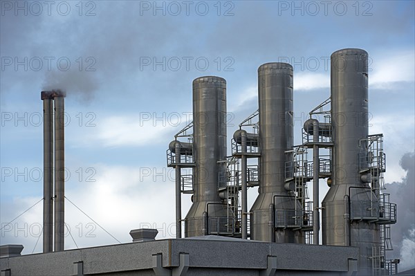 Power plant smoke stacks