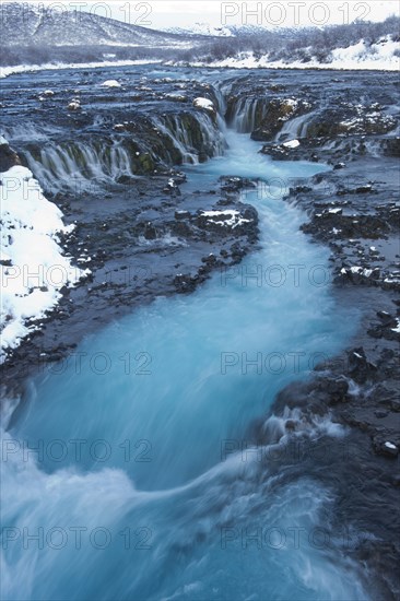 River flowing from waterfall