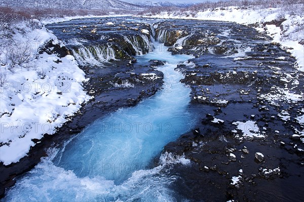 River flowing from waterfall