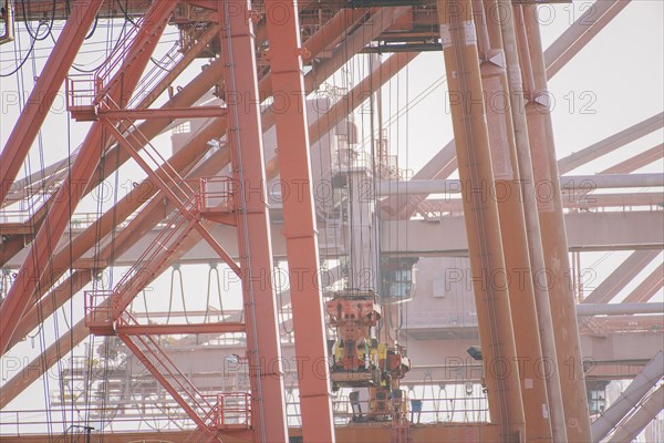 Cranes at shipping port