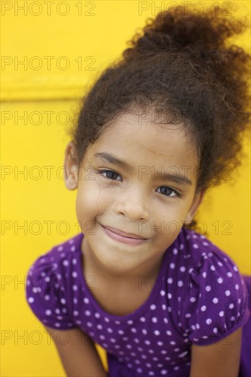 Smiling mixed race girl