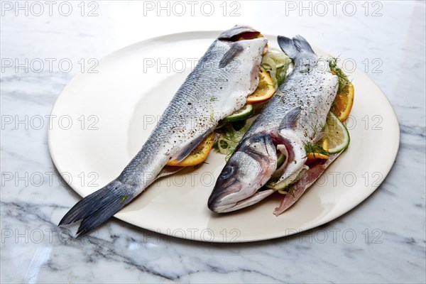 Stuffed fish on plate