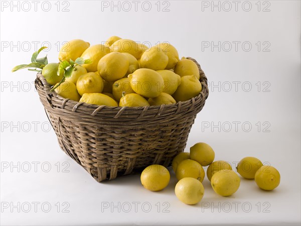 Lemons overflowing in basket