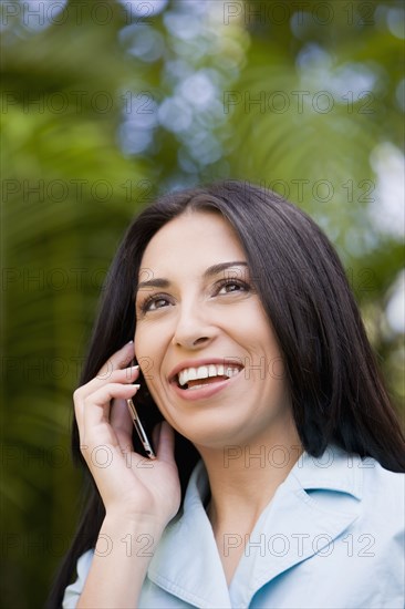 Turkish woman using cell phone