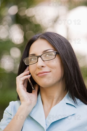 Turkish woman using cell phone