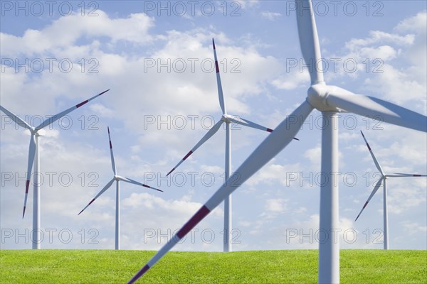 Wind farm in field