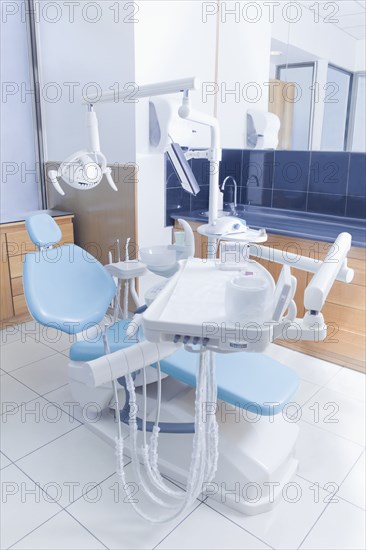 Chair and medical equipment in office of dentist