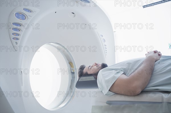 Hispanic patient at scanner