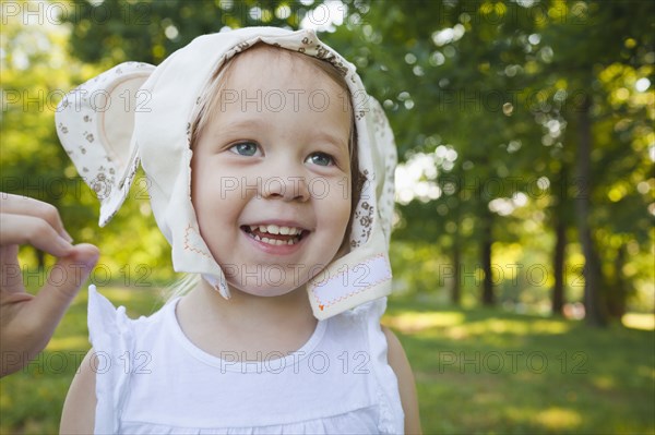 Caucasian girl in animal costume