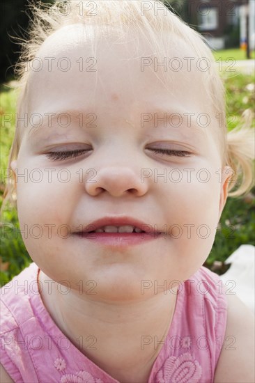 Close up of Caucasian girl's face