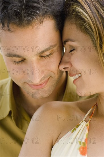 Close up of couple hugging