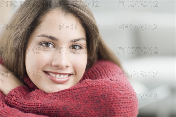 Close up of Brazilian teenager smiling