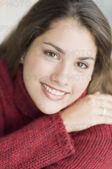 Close up of Brazilian teenager smiling