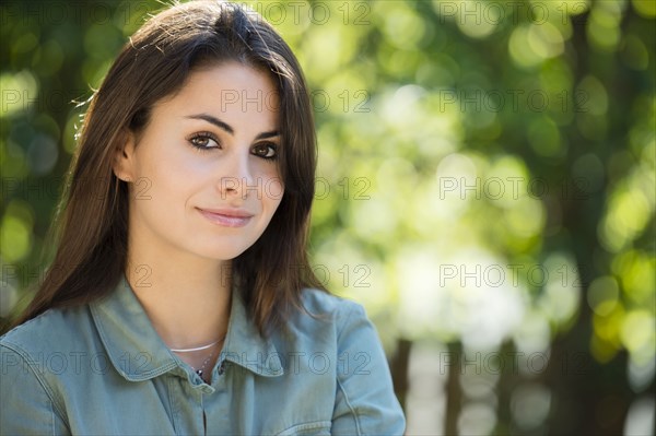 Caucasian woman smiling outdoors