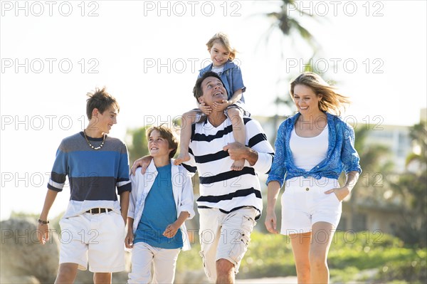 Family walking together outdoors